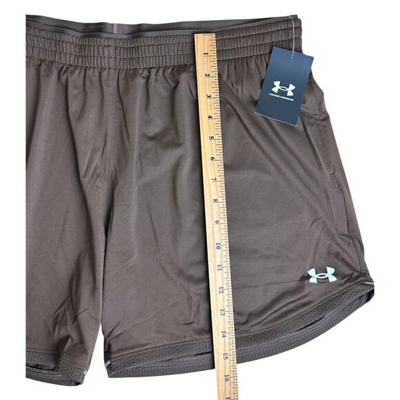 Under Armour Women's Knit Training Shorts Mid Length Size XL Brown - Picture 9 of 10
